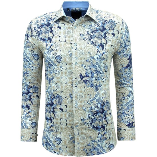 Gentile Bellini Print overhemden lange mouw slim fit - Image 1