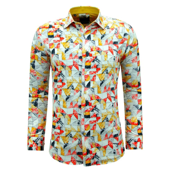 Gentile Bellini Strijkvrijlange mouwen slim fit met geel - Image 3