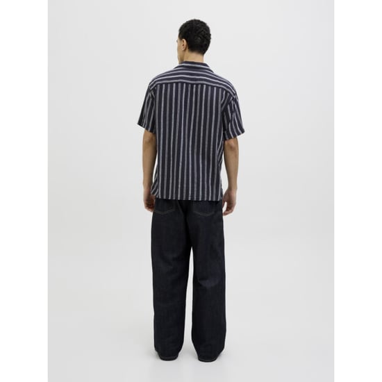 Jack & Jones Jjeenzo stripe resort shirt ss sn navy - Image 3