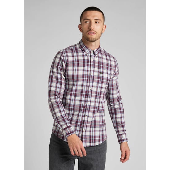 Lee Button down velvet beet - Image 3