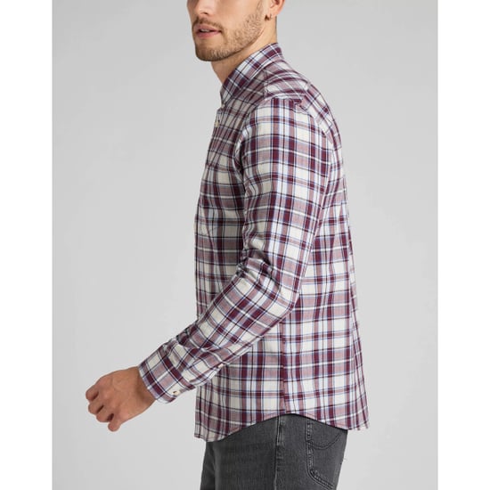 Lee Button down velvet beet - Image 4