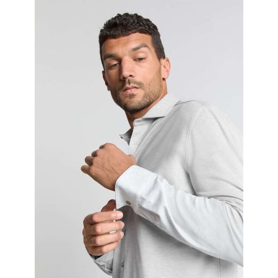 No Excess Shirt jersey melange stretch chalk - Image 5