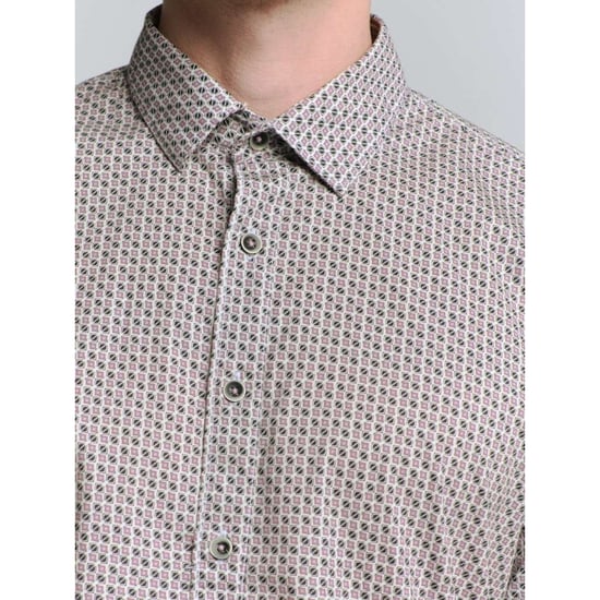 No Excess Shirt stretch allover printed mauve - Image 4