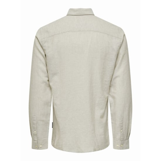 Only & Sons onscaiden ls solid linen shirt noos 22012321 chinchilla - Image 3