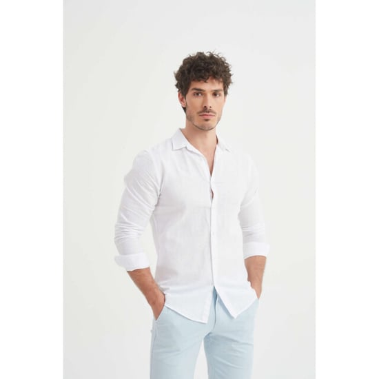William de Faye Linnen shirt wit - Image 1