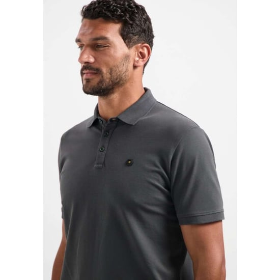 No Excess Polo pique garment dyed dark steel - Image 4
