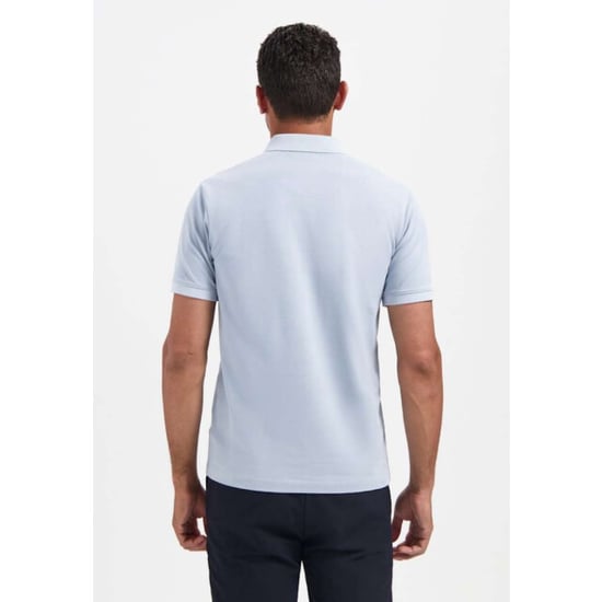 No Excess Polo pique garment dyed dusty blue - Image 4