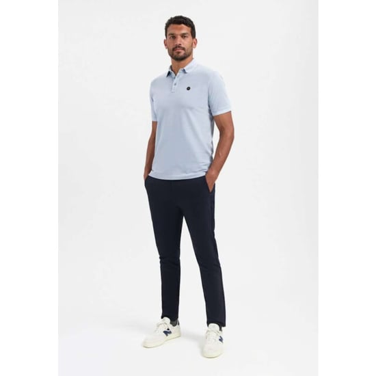 No Excess Polo pique garment dyed dusty blue - Image 6