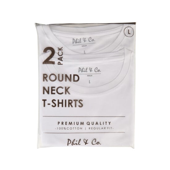 Phil & Co Heren ondershirt katoen t-shirt ronde hals 2-pack - Image 2