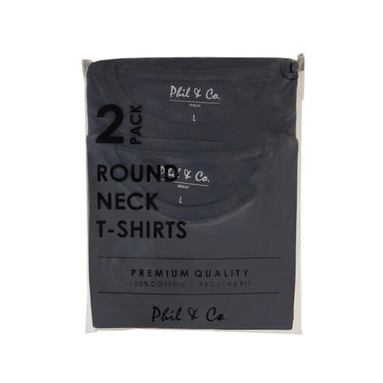 Phil & Co Heren ondershirt katoen t-shirt ronde hals 2-pack - Image 3