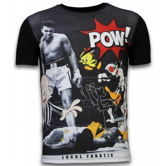 Local Fanatic Ali vs. cartoons digital rhinestone t-shirt - Image 1