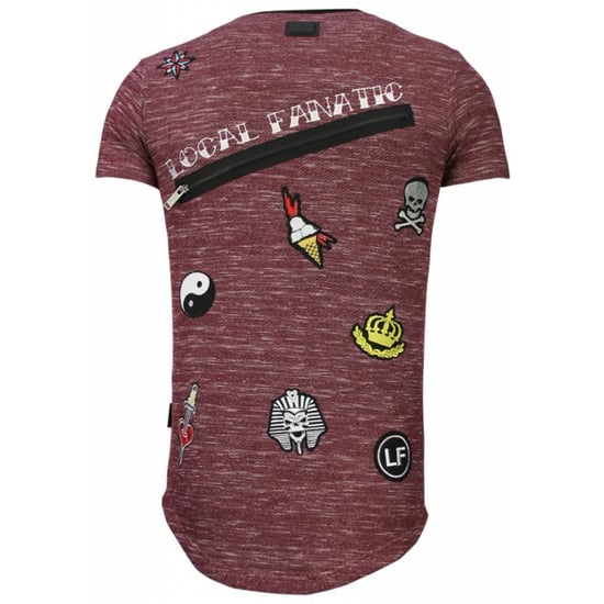 Local Fanatic Longfit asymmetric embroidery t-shirt patches - Image 3