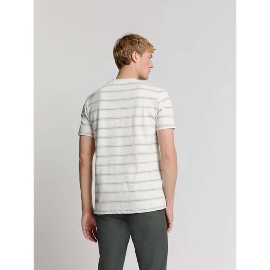 No Excess T-shirt crewneck jacquard stripe offwhite - Image 6