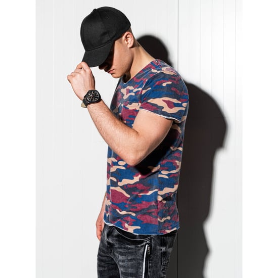 Ombre heren t-shirt print blauw - Image 3
