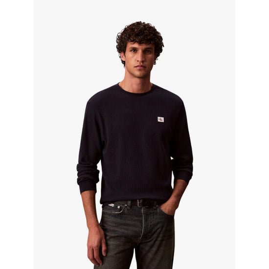 Calvin Klein Heren longsleeve wafel badge - Image 1