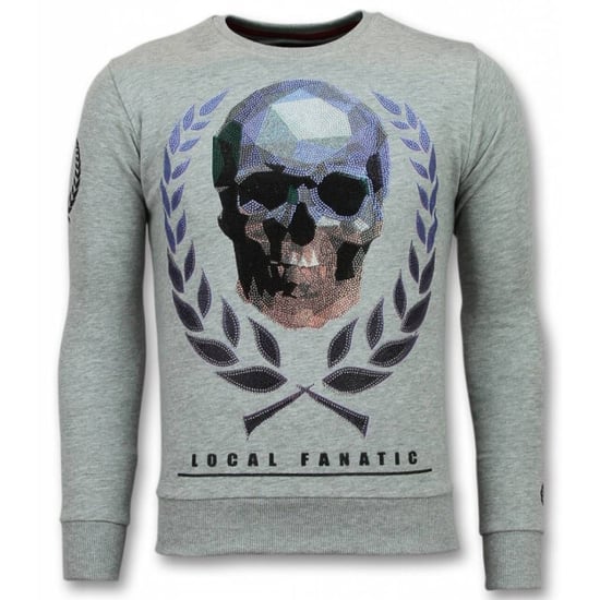 Local Fanatic Doodskop trui skull rhinestone sweater - Image 1