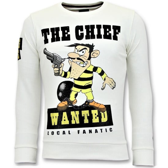 Local Fanatic Rhinestones sweater the chief wanted trui - Image 1