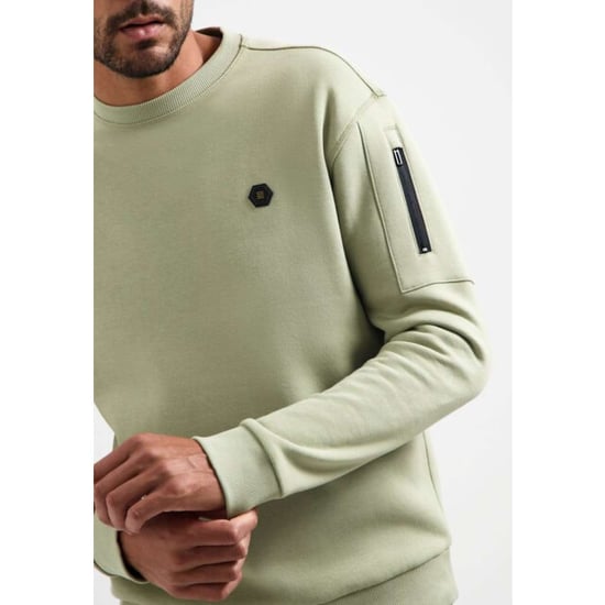 No Excess Sweater crewneck brushed inside light moss - Image 3