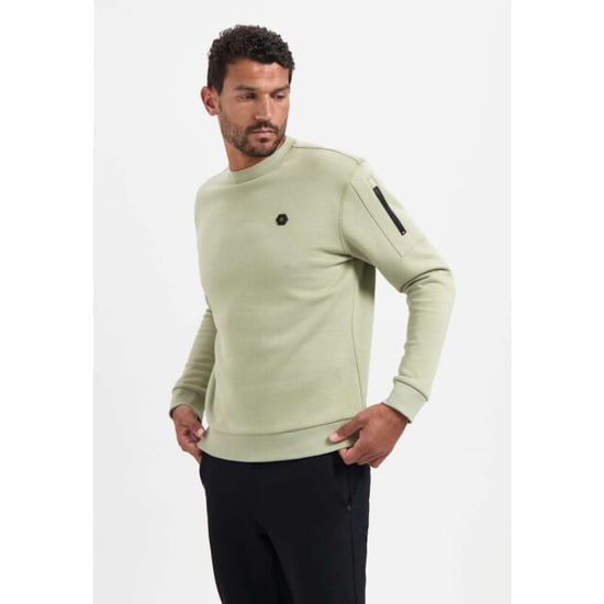 No Excess Sweater crewneck brushed inside light moss - Image 5