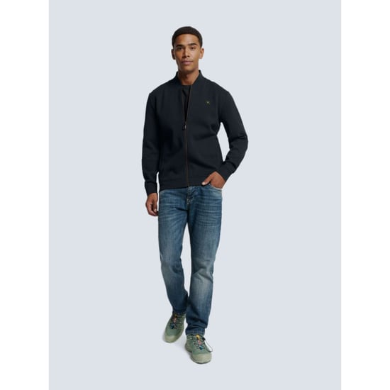 No Excess Sweater full zipper pique bomber black - Image 3