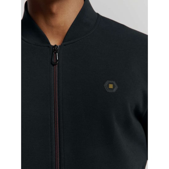 No Excess Sweater full zipper pique bomber black - Image 4