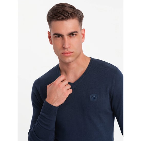 Ombre Heren v-hals sweater ribgebreide boorden - bs-0107nv - Image 4