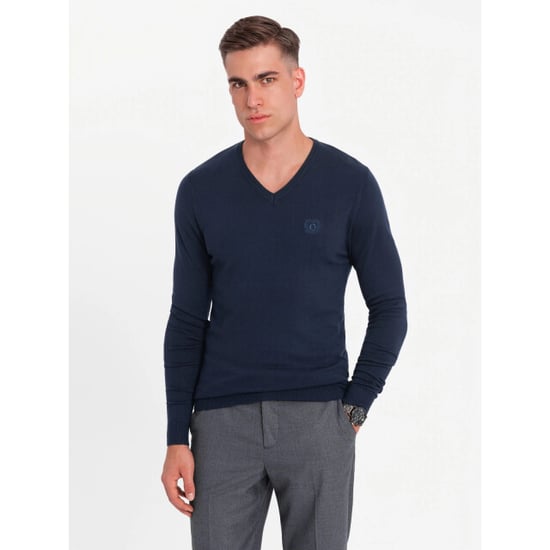 Ombre Heren v-hals sweater ribgebreide boorden - bs-0107nv - Image 6