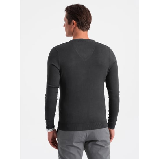 Ombre Heren v-hals sweater ribgebreide boorden -donker bs-0107dg - Image 3