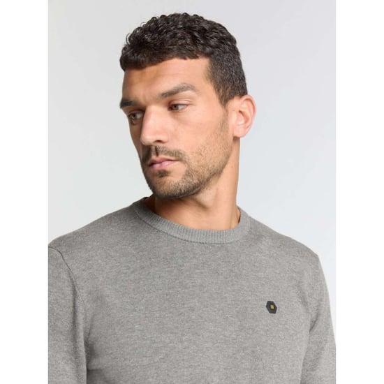 No Excess Pullover crewneck 2 coloured melang grey melange - Image 4
