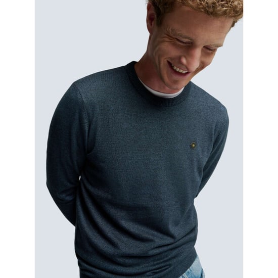 No Excess Pullover crewneck 2 coloured melang navy - Image 3