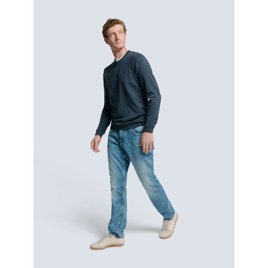 No Excess Pullover crewneck 2 coloured melang navy - Image 6
