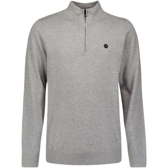 No Excess Pullover half zip 2 coloured melang grey melange - Image 1