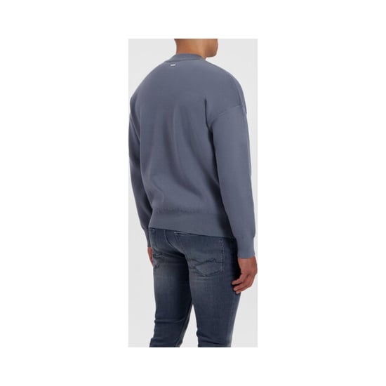 Purewhite - Heren Loose Fit Knitwear Crewneck LS - Blue - Image 5