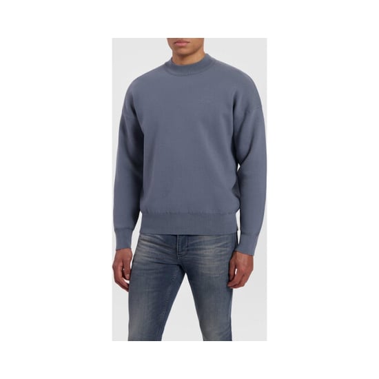 Purewhite - Heren Loose Fit Knitwear Crewneck LS - Blue - Image 6