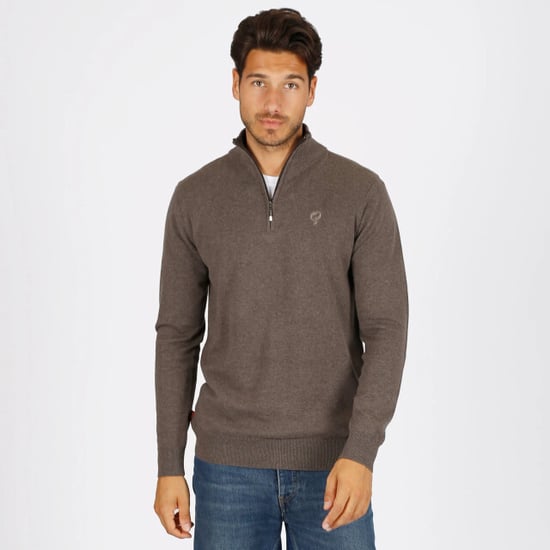 Q1905 Trui kralingen donker taupe melange - Image 3