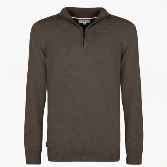 Q1905 Trui kralingen donker taupe melange - Image 4