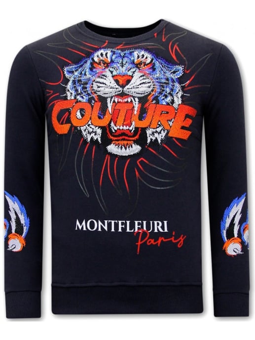 Montfleuri Sweater met print tiger couture - Image 1