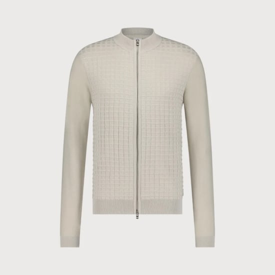 Blue Industry Structuur gebreid rits vest | - Image 3