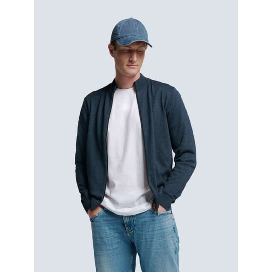 No Excess Cardigan 2 coloured melange navy - Image 2