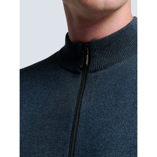 No Excess Cardigan 2 coloured melange navy - Image 6