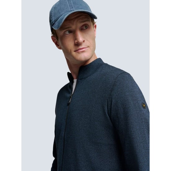 No Excess Cardigan 2 coloured melange navy - Image 5