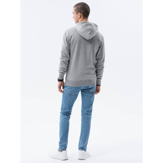Ombre heren vest grijs melange basic b977 - Image 4