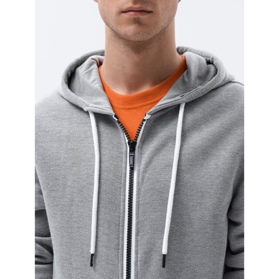 Ombre heren vest grijs melange basic b977 - Image 5