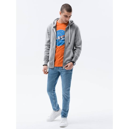 Ombre heren vest grijs melange basic b977 - Image 6