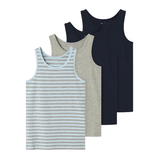 Name It Jongens hemd top nkftank gestreept/effen 4-pack multicolor - Image 1