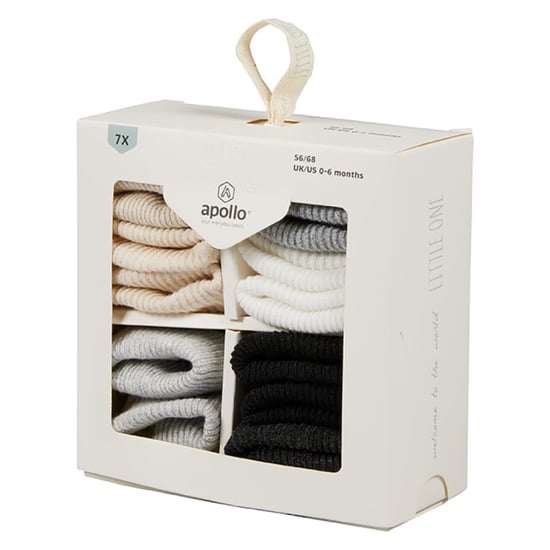 Apollo Baby sokken basic sokjes jongens & meisjes giftbox 7-pack - Image 3