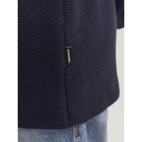 Jack & Jones Jprblamilano stitch knit half zip navy - Image 3
