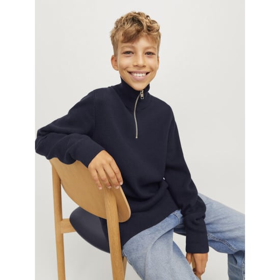 Jack & Jones Jprblamilano stitch knit half zip navy - Image 6