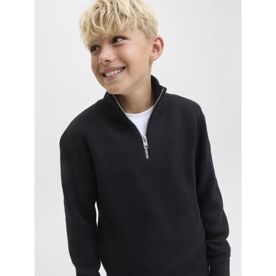 Jack & Jones Jprblamilano stitch knit half zip jnr - - Image 4