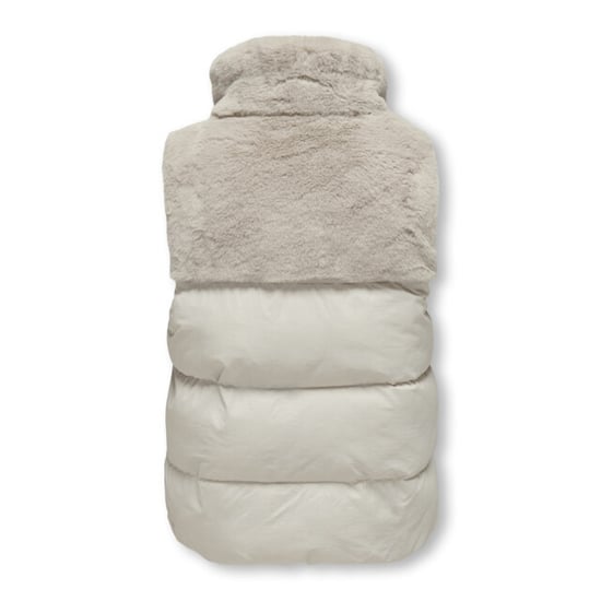 Only Kogwanja fur puffer mix waistcoat otw beige - Image 2